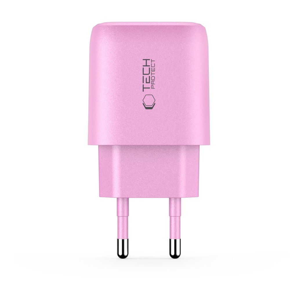 Tech-Protect Tech-Protect 30W Väggladdare PD QC3.0 USB-C / USB-A Baby Pink - Teknikhallen.se