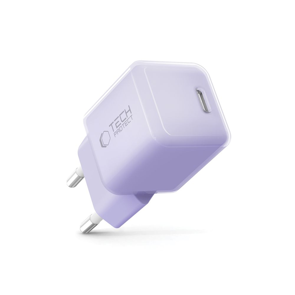 Tech-Protect Tech-Protect 25W PD USB-C Väggladdare Baby Purple - Teknikhallen.se