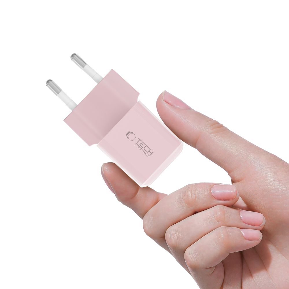 Tech-Protect Tech-Protect 25W PD USB-C Väggladdare Baby Pink - Teknikhallen.se