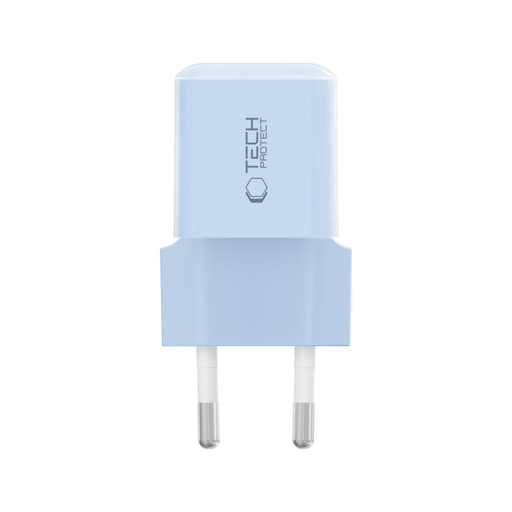 Tech-Protect Tech-Protect 25W PD USB-C Väggladdare Baby Blue - Teknikhallen.se