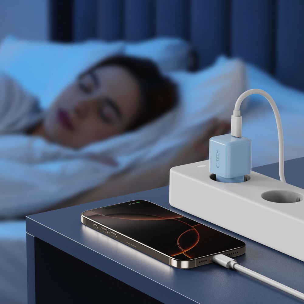 Tech-Protect Tech-Protect 25W PD USB-C Väggladdare Baby Blue - Teknikhallen.se