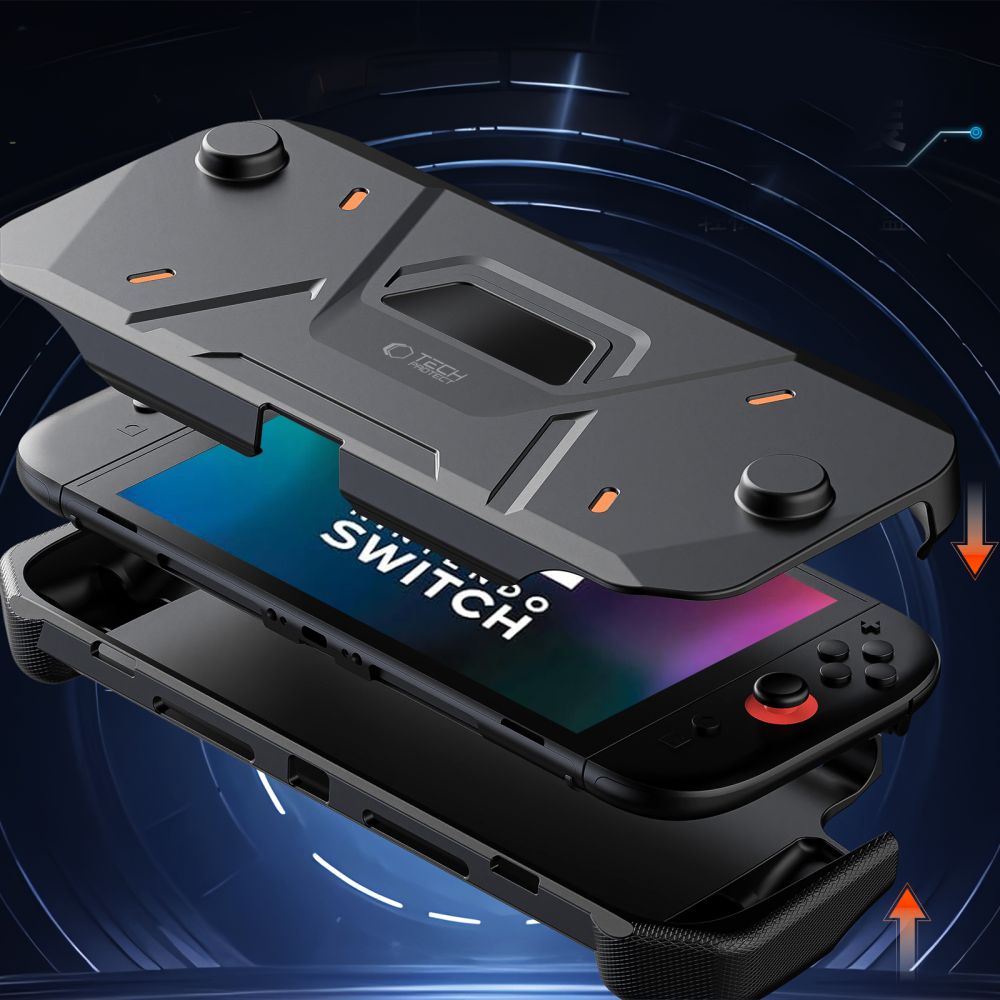 Tech-Protect Tech-Protect Nintendo Switch 2 Fodral Carbonox Svart - Teknikhallen.se