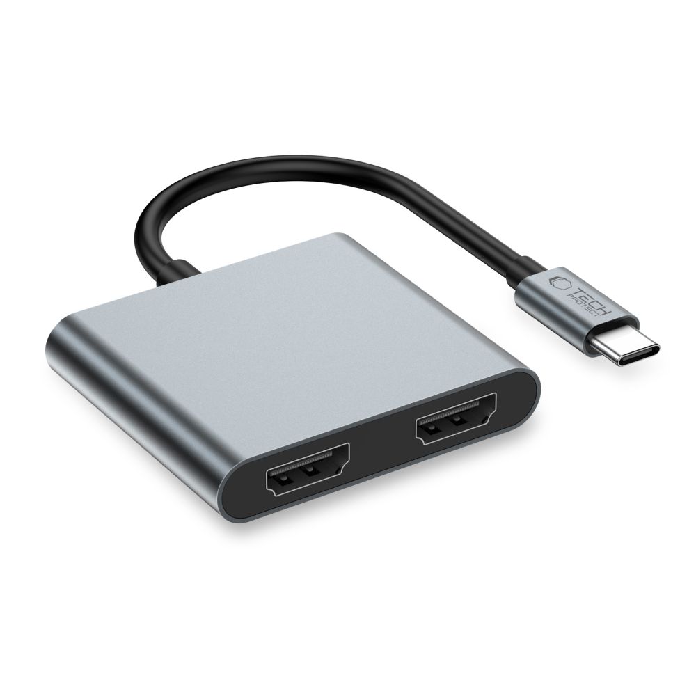 Tech-Protect Tech-Protect 4in1 USB-C Hub USB-C / USB-A / HDMI / Space Grey - Teknikhallen.se