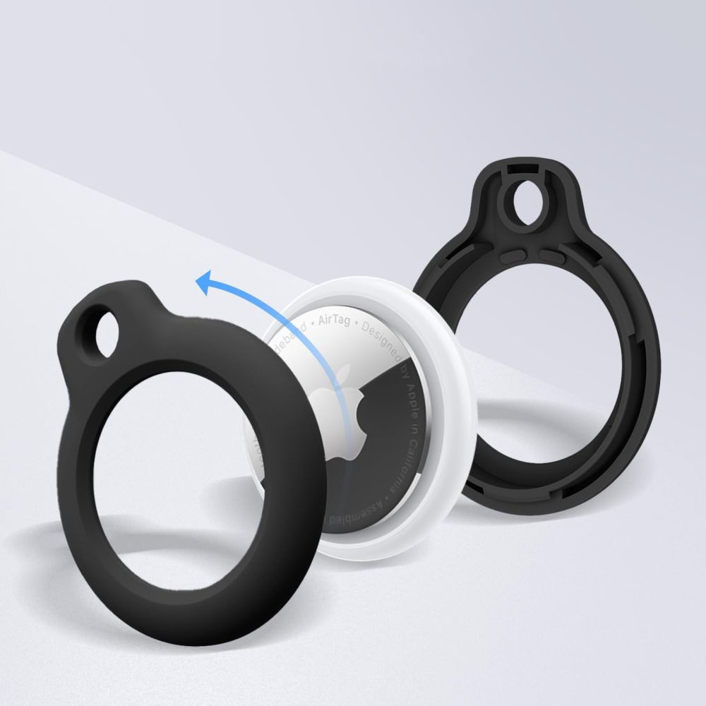 Tech-Protect Tech-Protect Apple AirTag 4-PACK Hållare Rough Svart - Teknikhallen.se