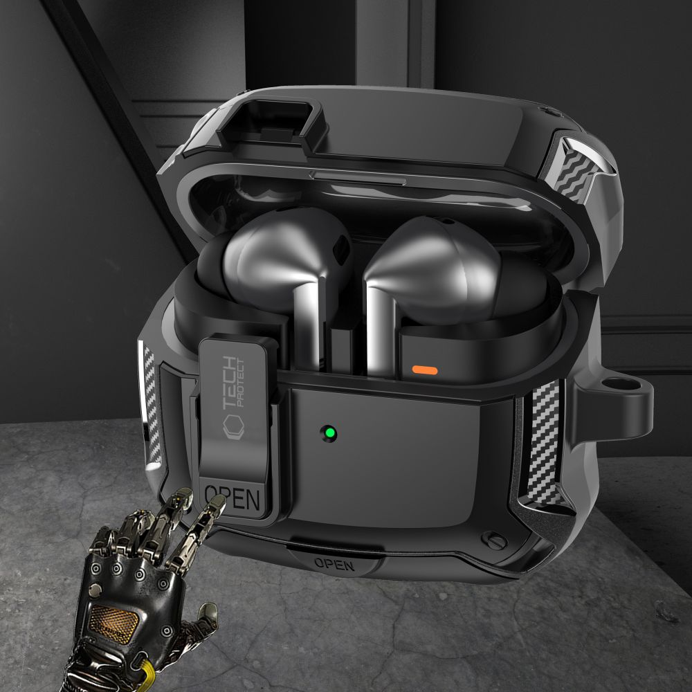 Tech-Protect Tech-Protect Samsung Galaxy Buds 3 / 3 Pro / 3 FE Skal Corbonox Svart - Teknikhallen.se