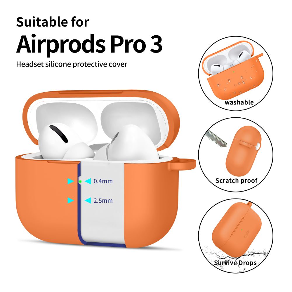 Tech-Protect Tech-Protect AirPods Pro 3 Skal Silikon Hook Cosmic Orange - Teknikhallen.se