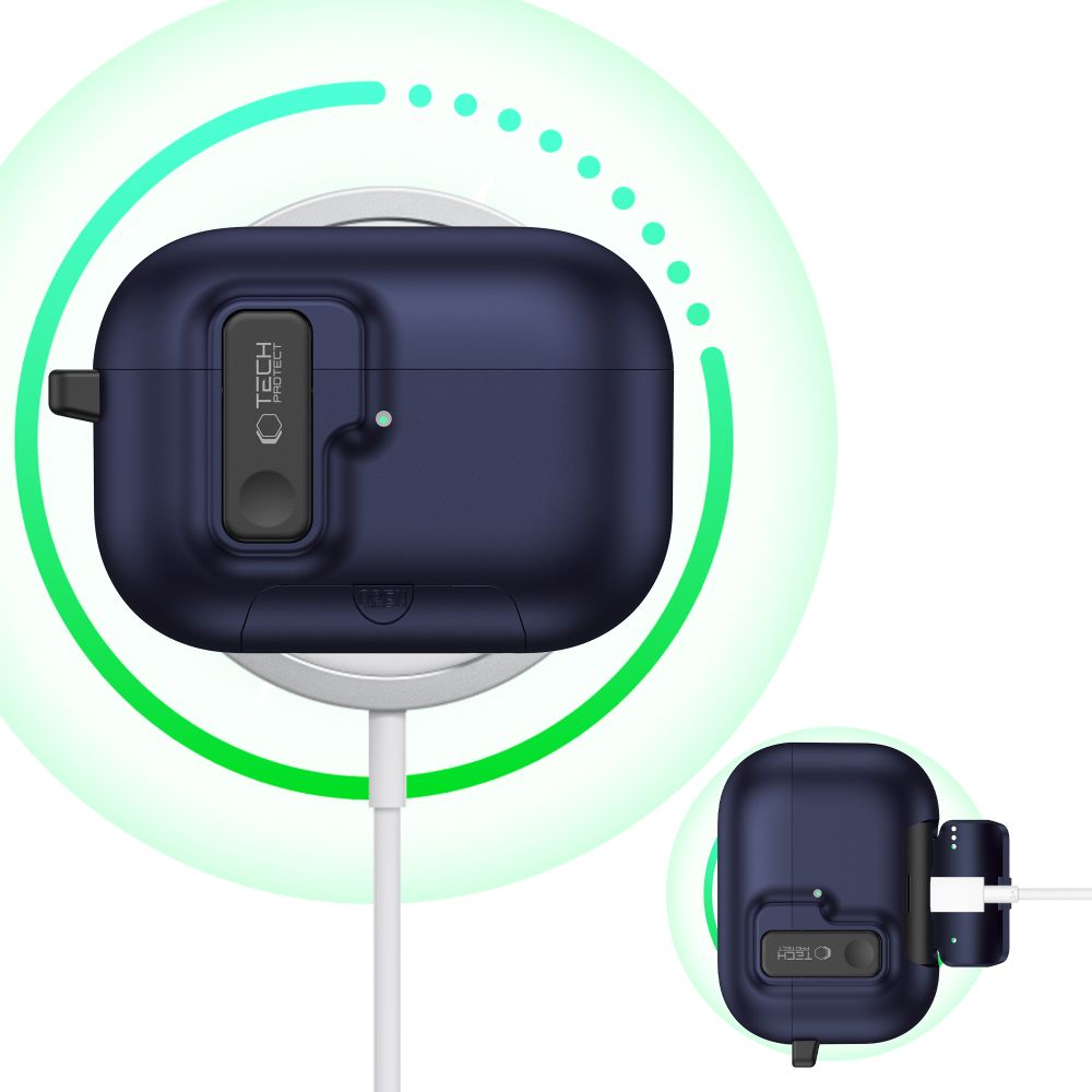 Tech-Protect Tech-Protect AirPods Pro 3 Skal Slim Hook Navy Blue - Teknikhallen.se