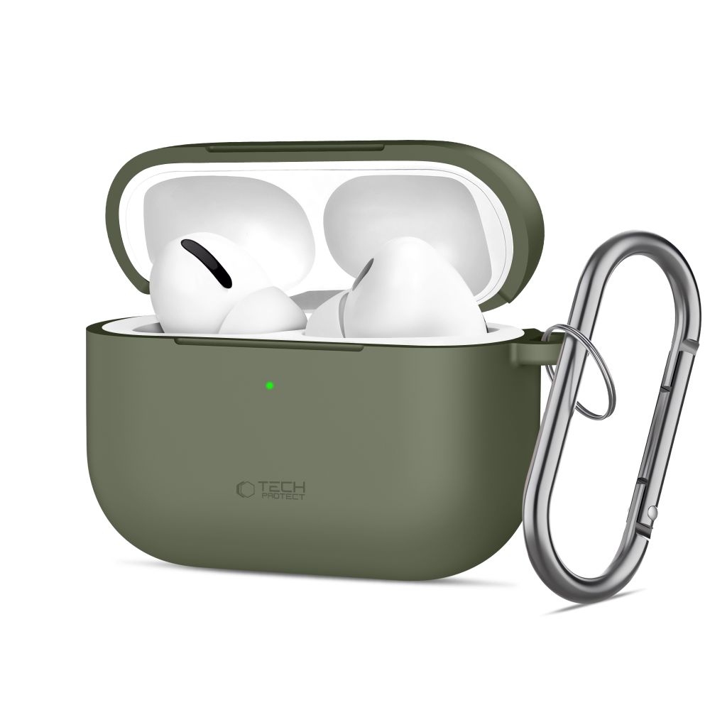 Tech-Protect Tech-Protect AirPods Pro 3 Skal Silikon Hook Olive Green - Teknikhallen.se