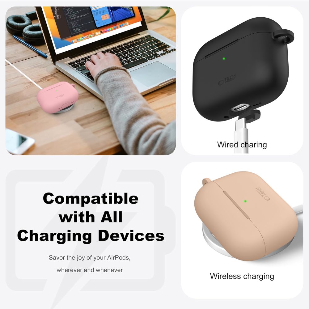 Tech-Protect Tech-Protect AirPods Pro 3 Skal Silikon Hook Olive Green - Teknikhallen.se