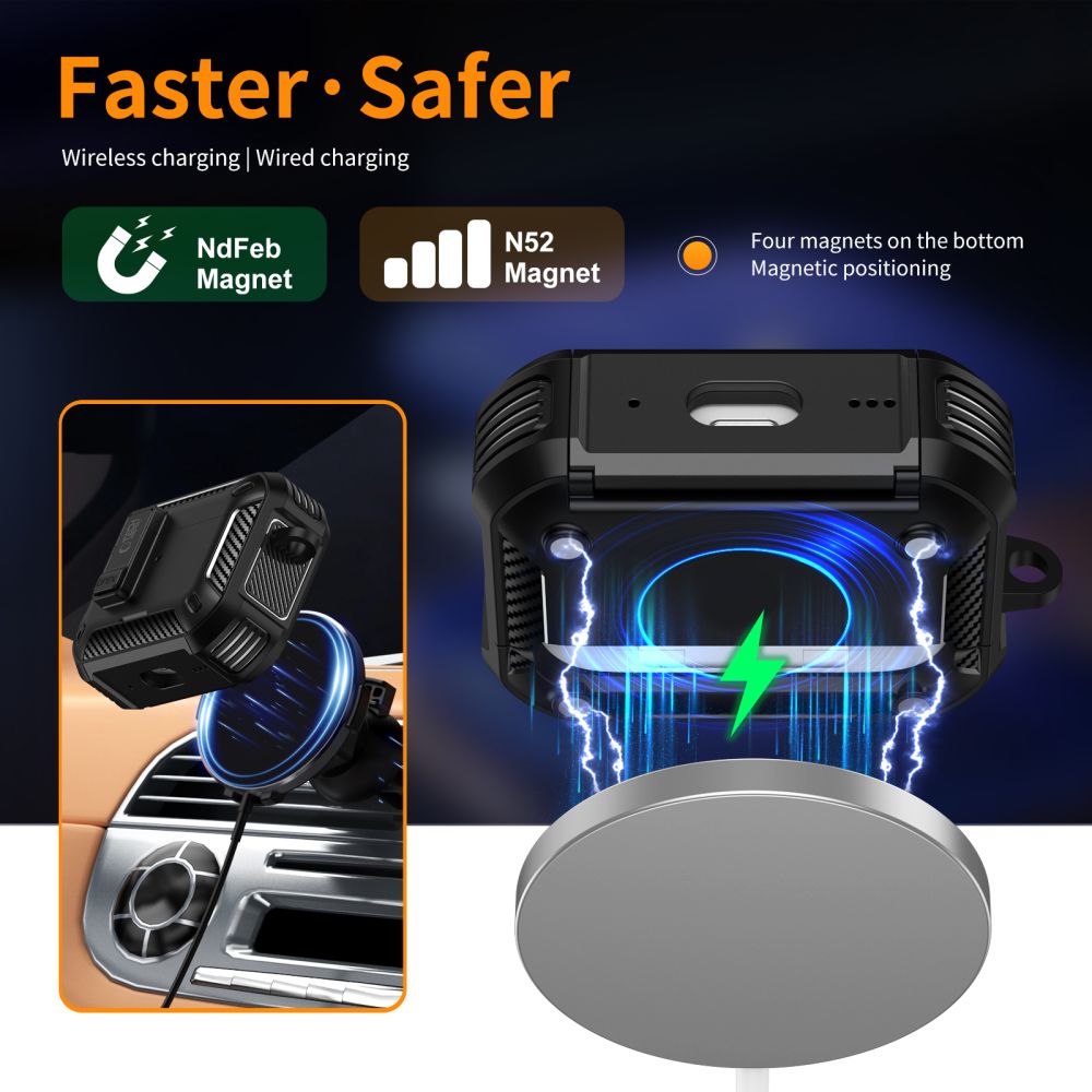 Tech-Protect Tech-Protect AirPods Pro 3 Skal MagSafe Carbonox Svart - Teknikhallen.se