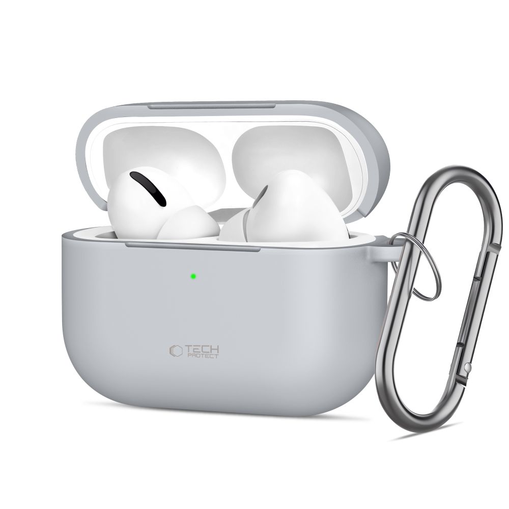 Tech-Protect Tech-Protect AirPods Pro 3 Skal Silikon Hook Crayon Grey - Teknikhallen.se