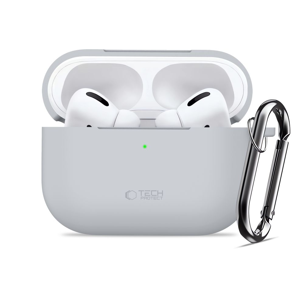 Tech-Protect Tech-Protect AirPods Pro 3 Skal Silikon Hook Crayon Grey - Teknikhallen.se