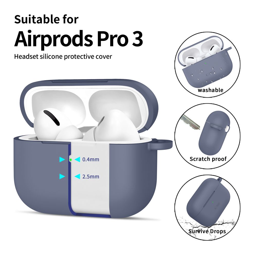 Tech-Protect Tech-Protect AirPods Pro 3 Skal Silikon Hook Baby Blue - Teknikhallen.se