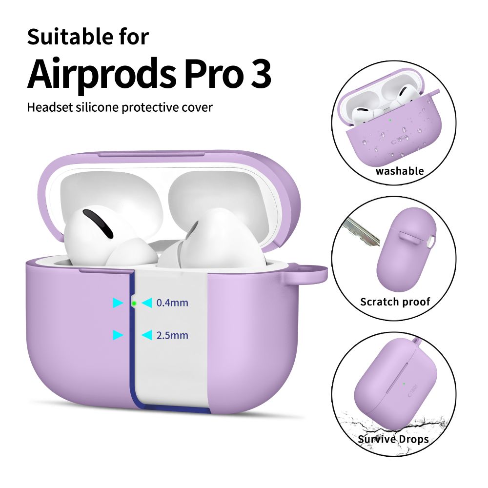 Tech-Protect Tech-Protect AirPods Pro 3 Skal Silikon Hook Lavender - Teknikhallen.se