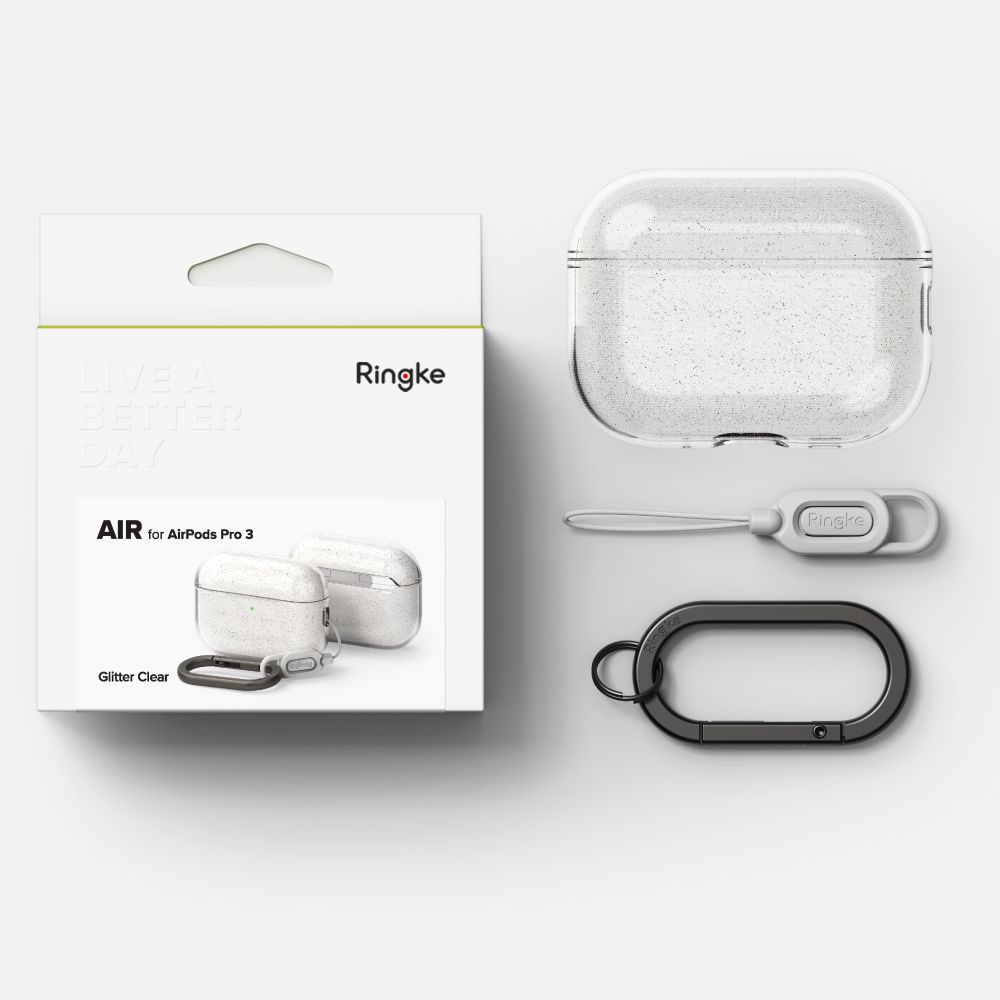 Ringke Ringke AirPods Pro 3 Skal Air Glitter Clear - Teknikhallen.se