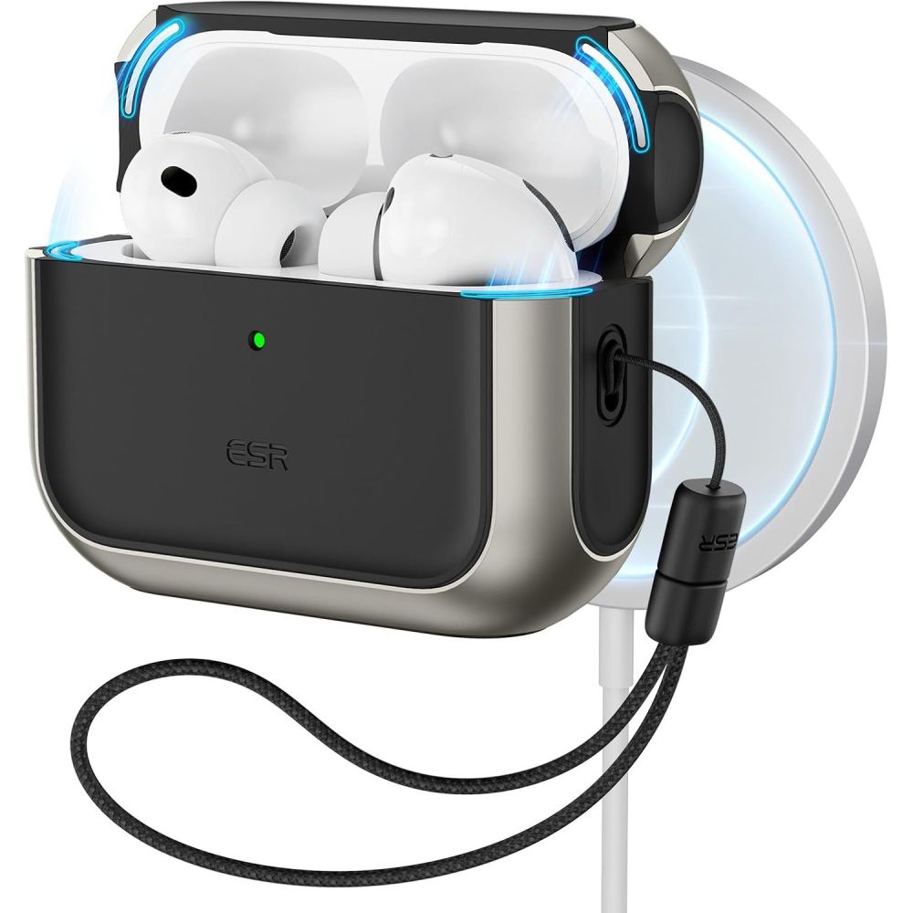 ESR ESR AirPods Pro 3 Skal MagSafe Orbit HaloLock Titanium - Teknikhallen.se