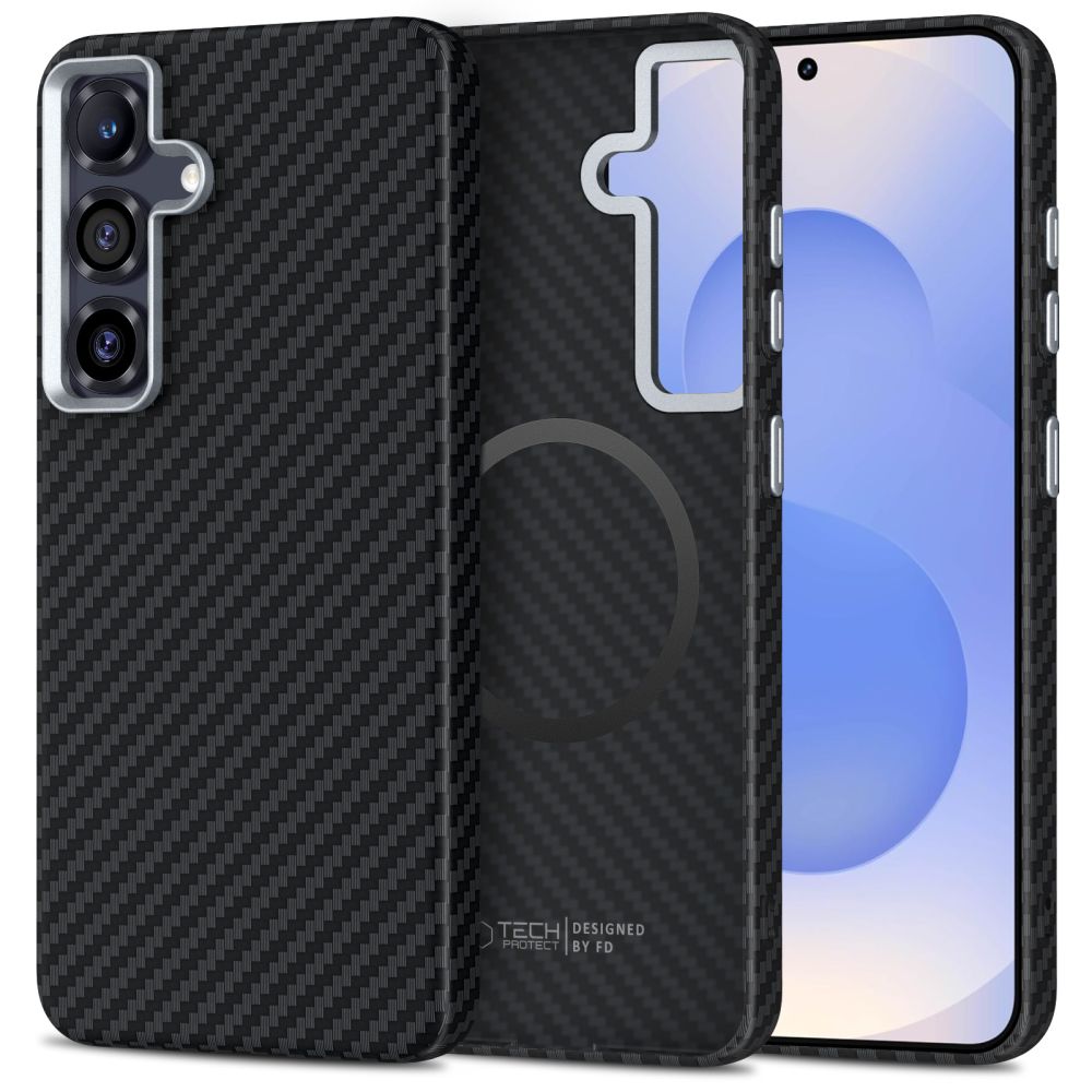 Tech-Protect Tech-Protect Samsung Galaxy S25 Skal MagSafe ION Carbon Svart - Teknikhallen.se