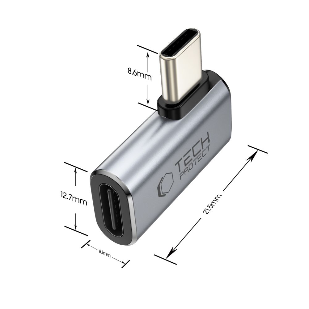 Tech-Protect Tech-Protect USB-C - USB-C Adapter UltraBoost Grå - Teknikhallen.se