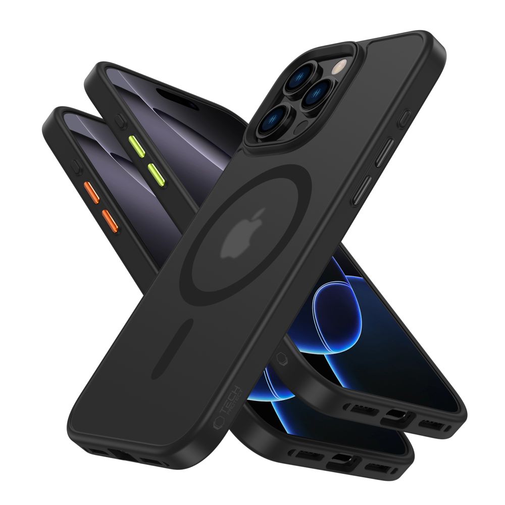 Tech-Protect Tech-Protect iPhone 16 Pro Skal MagSafe MagMat 3-SET Svart - Teknikhallen.se