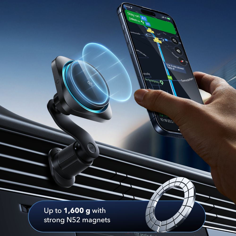 ESR ESR 25W Qi2.2 Magnetisk MagSafe Billaddare CryoBoost Svart - Teknikhallen.se