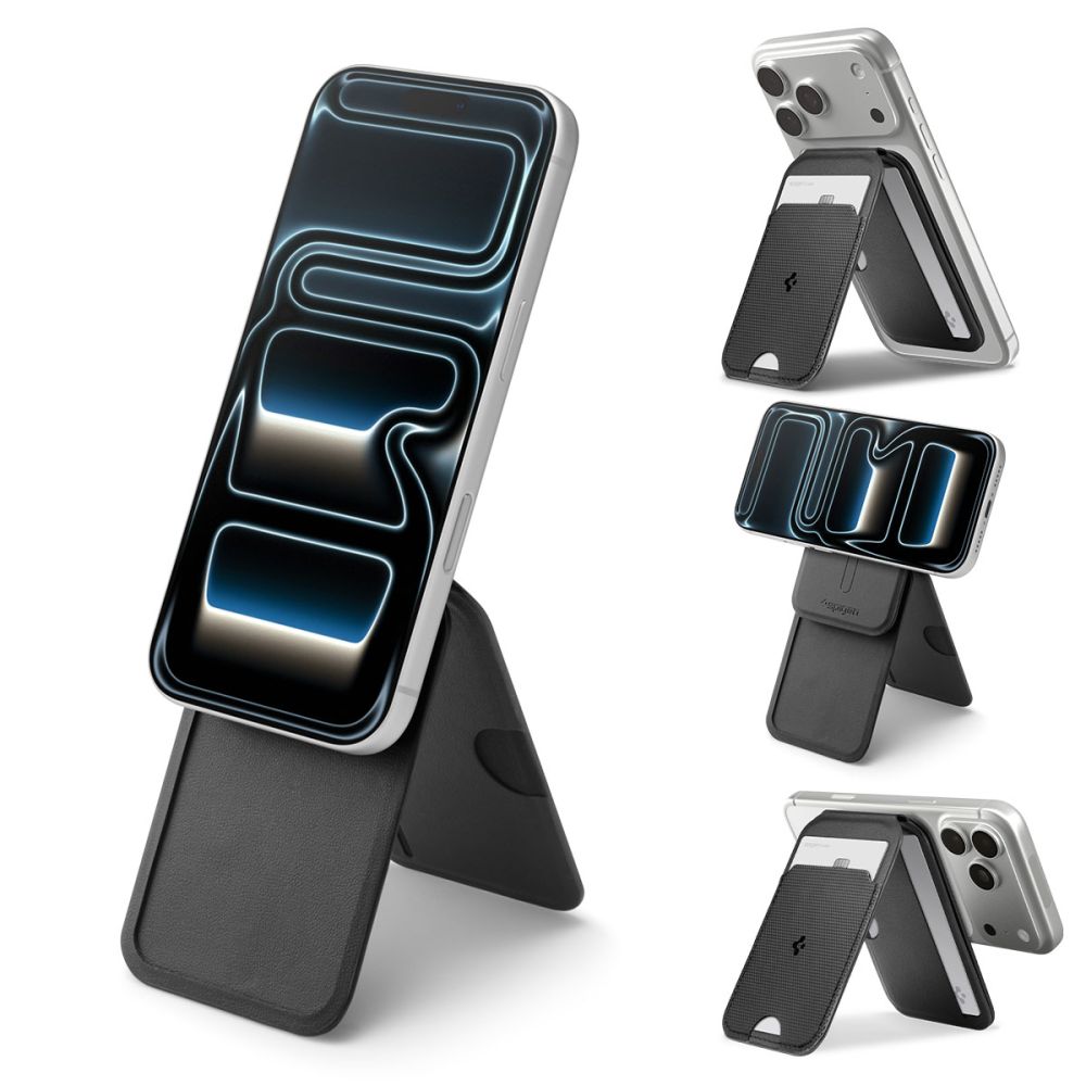 Spigen Spigen Magnetsik MagSafe Korthållare Slim Fold Tripod Svart - Teknikhallen.se