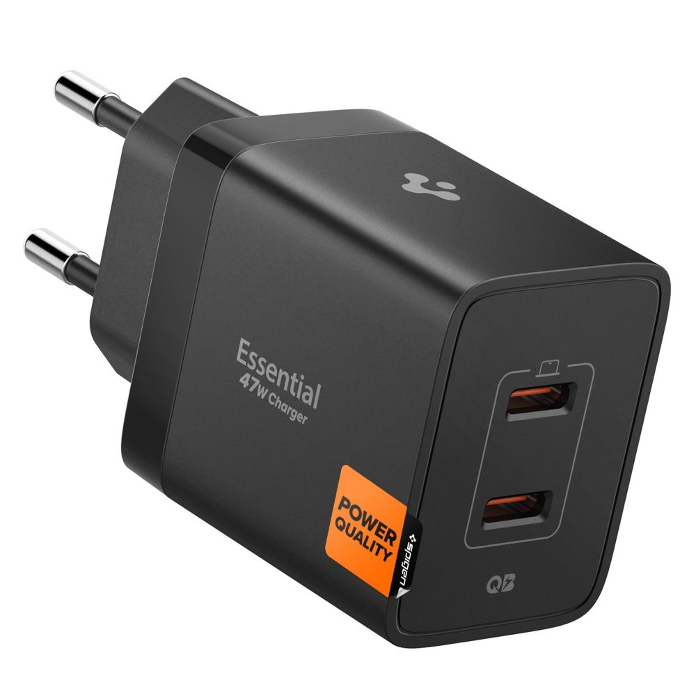 Spigen Spigen 47W Väggladdare USB-C Essential Svart - Teknikhallen.se