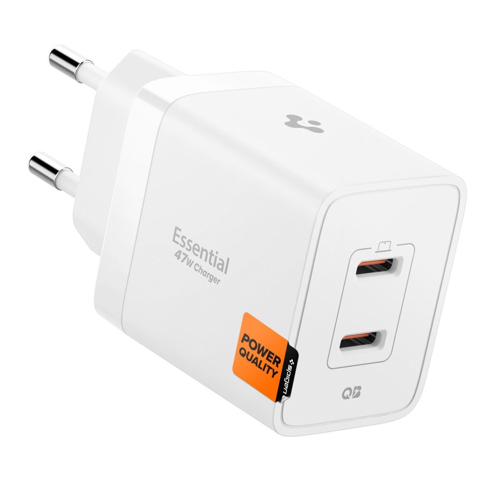 Spigen Spigen 47W Väggladdare USB-C Essential Vit - Teknikhallen.se