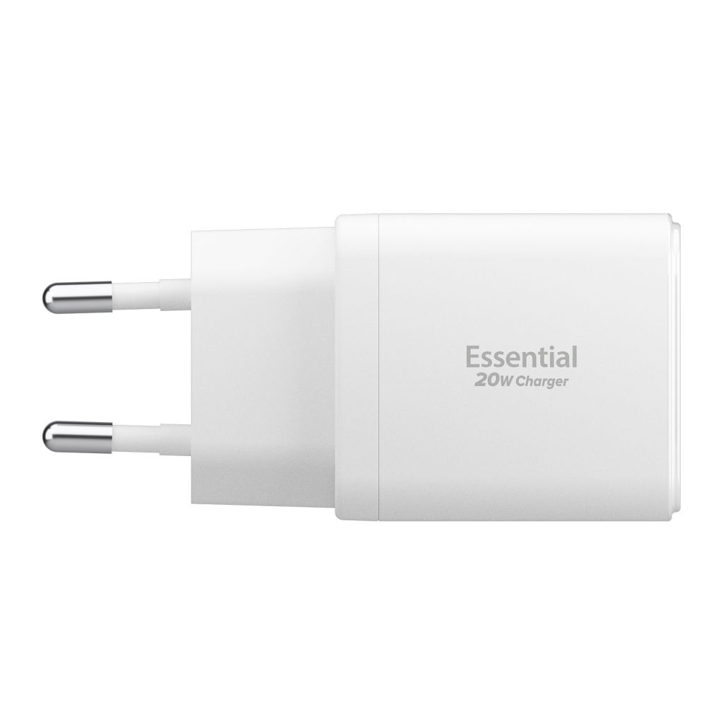 Spigen Spigen 20W Väggladdare USB-C / USB-A Essential Vit - Teknikhallen.se