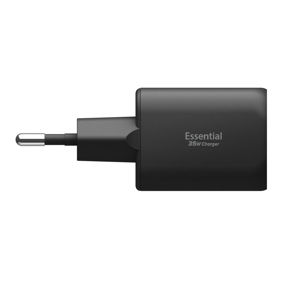 Spigen Spigen 35W Väggladdare USB-C / USB-A Essential Svart - Teknikhallen.se