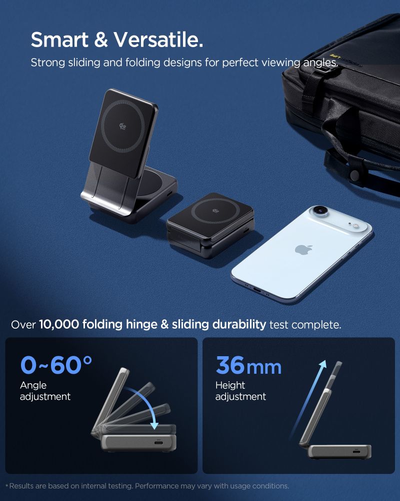 Spigen Spigen Qi2.2 Trådlös 2in1 Magnetisk MagSafe Laddare Svart - Teknikhallen.se