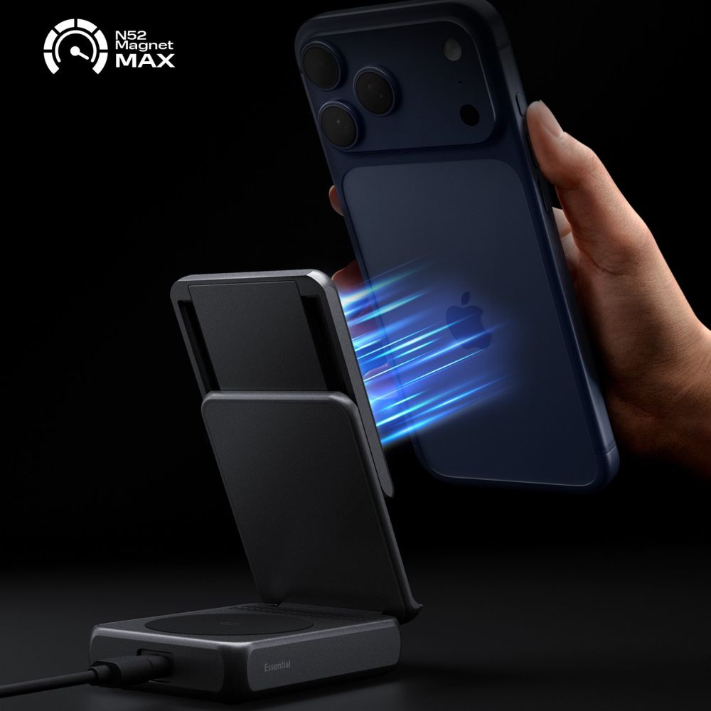 Spigen Spigen Qi2.2 Trådlös 2in1 Magnetisk MagSafe Laddare Svart - Teknikhallen.se