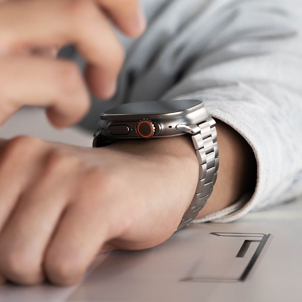 Ringke Ringke Apple Watch 42/44/45/46/49 mm Armband Metal OneAir Silver - Teknikhallen.se