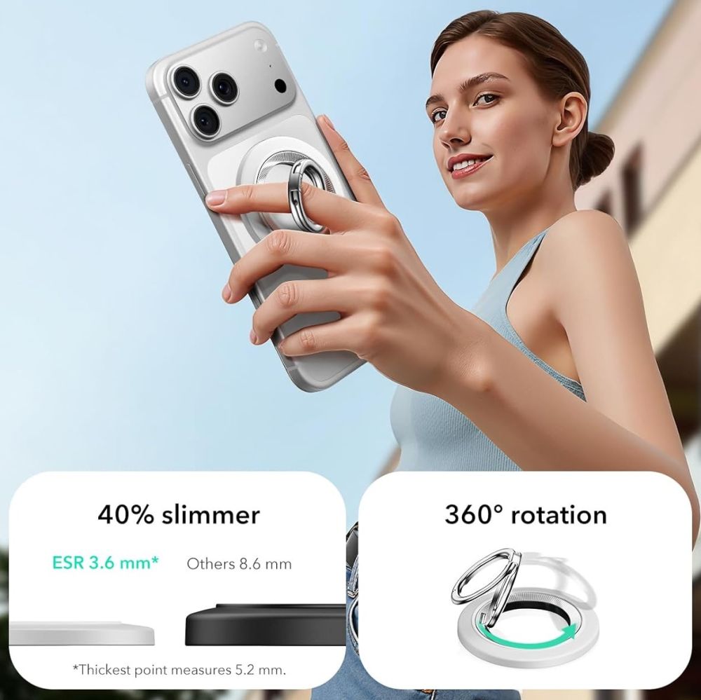 ESR ESR Magnetisk MagSafe Ringhållare 360 HaloLock Vit - Teknikhallen.se