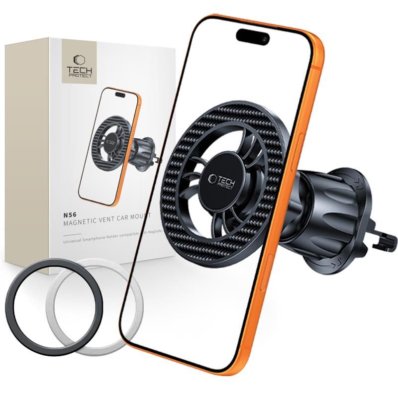 Tech-Protect Tech-Protect MagSafe Mobilhållare För Luftventil Carbon Svart - Teknikhallen.se