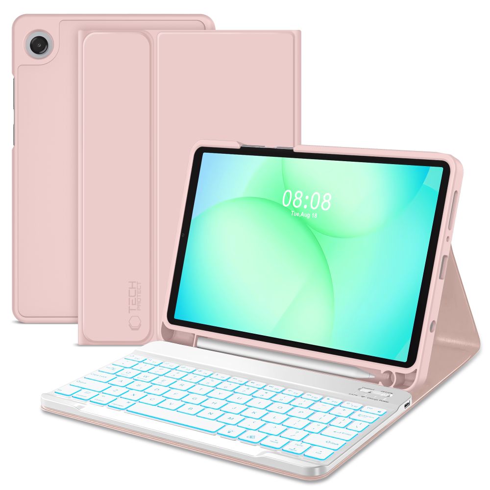 Tech-Protect Tech-Protect Galaxy Tab A11/A9 Fodral SC Tangentbord Rosa - Teknikhallen.se