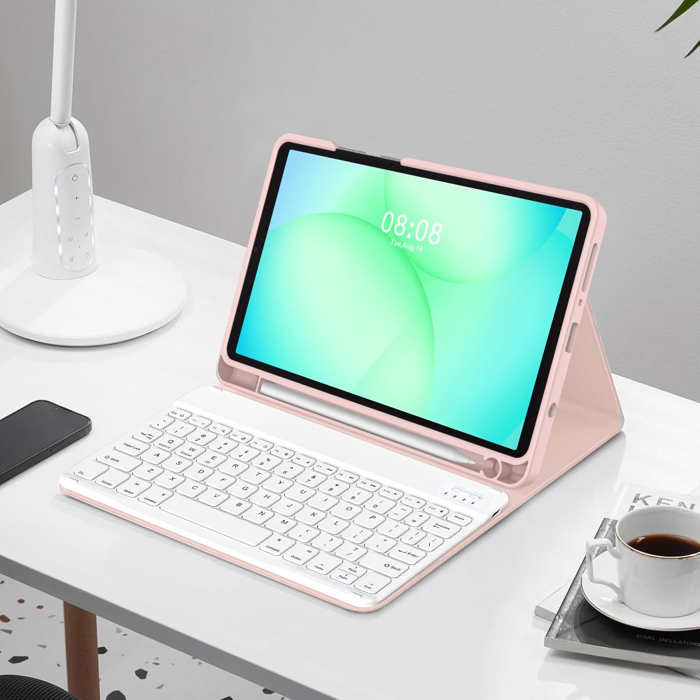 Tech-Protect Tech-Protect Galaxy Tab A11/A9 Fodral SC Tangentbord Rosa - Teknikhallen.se