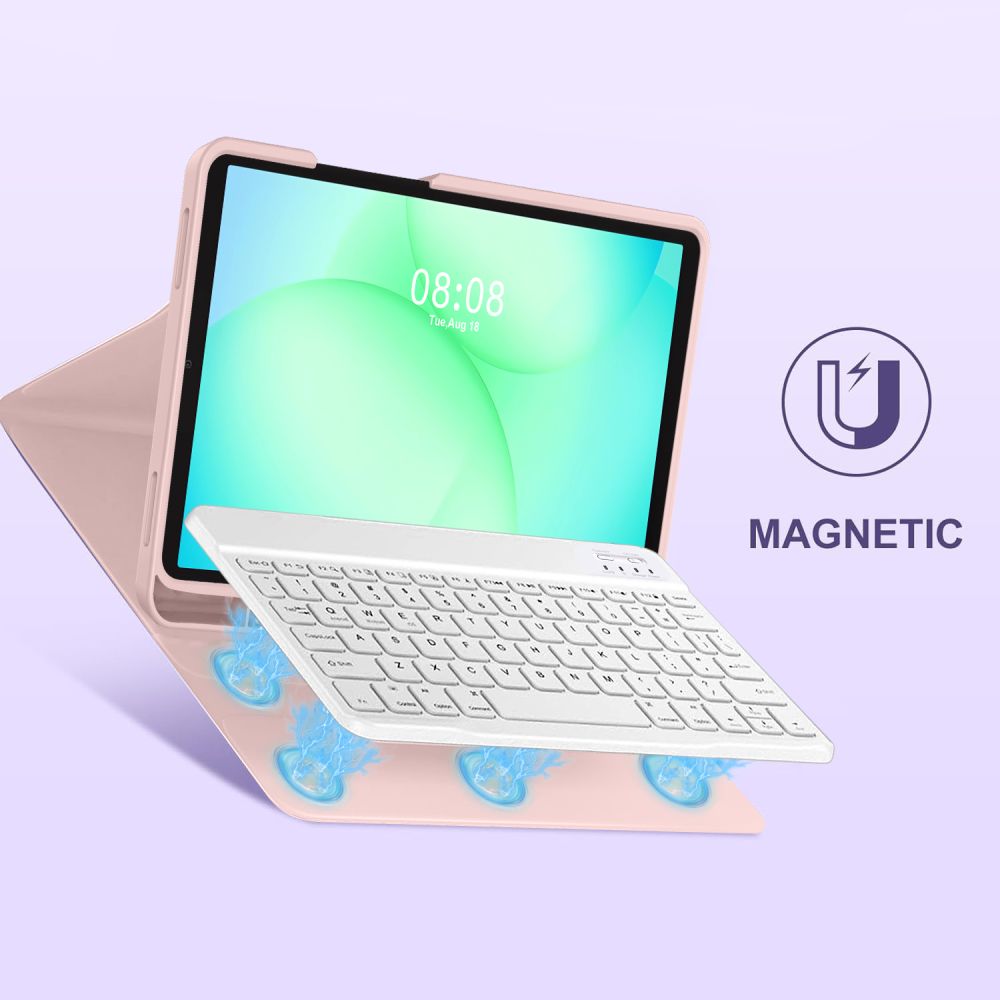 Tech-Protect Tech-Protect Galaxy Tab A11/A9 Fodral SC Tangentbord Rosa - Teknikhallen.se