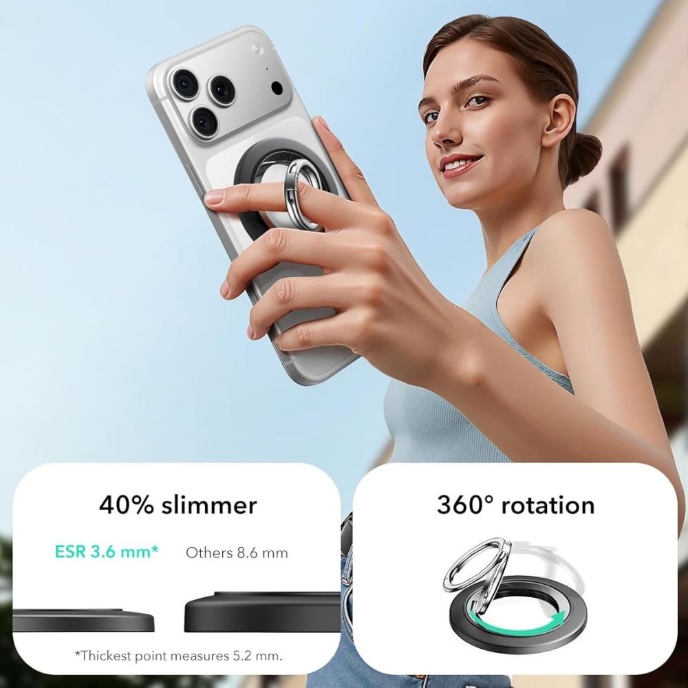 ESR ESR Magnetisk MagSafe Ringhållare 360 HaloLock Svart - Teknikhallen.se