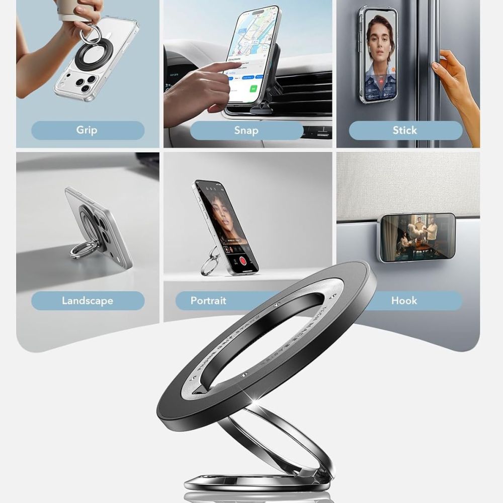 ESR ESR Magnetisk MagSafe Ringhållare 360 HaloLock Svart - Teknikhallen.se