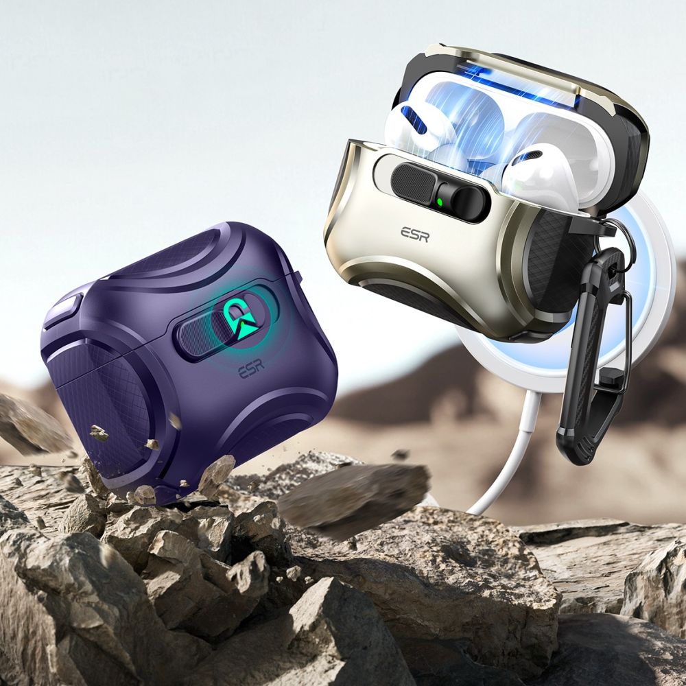 ESR ESR AirPods Pro 3 Skal MagSafe Cyber FlickLock HaloLock Lila - Teknikhallen.se
