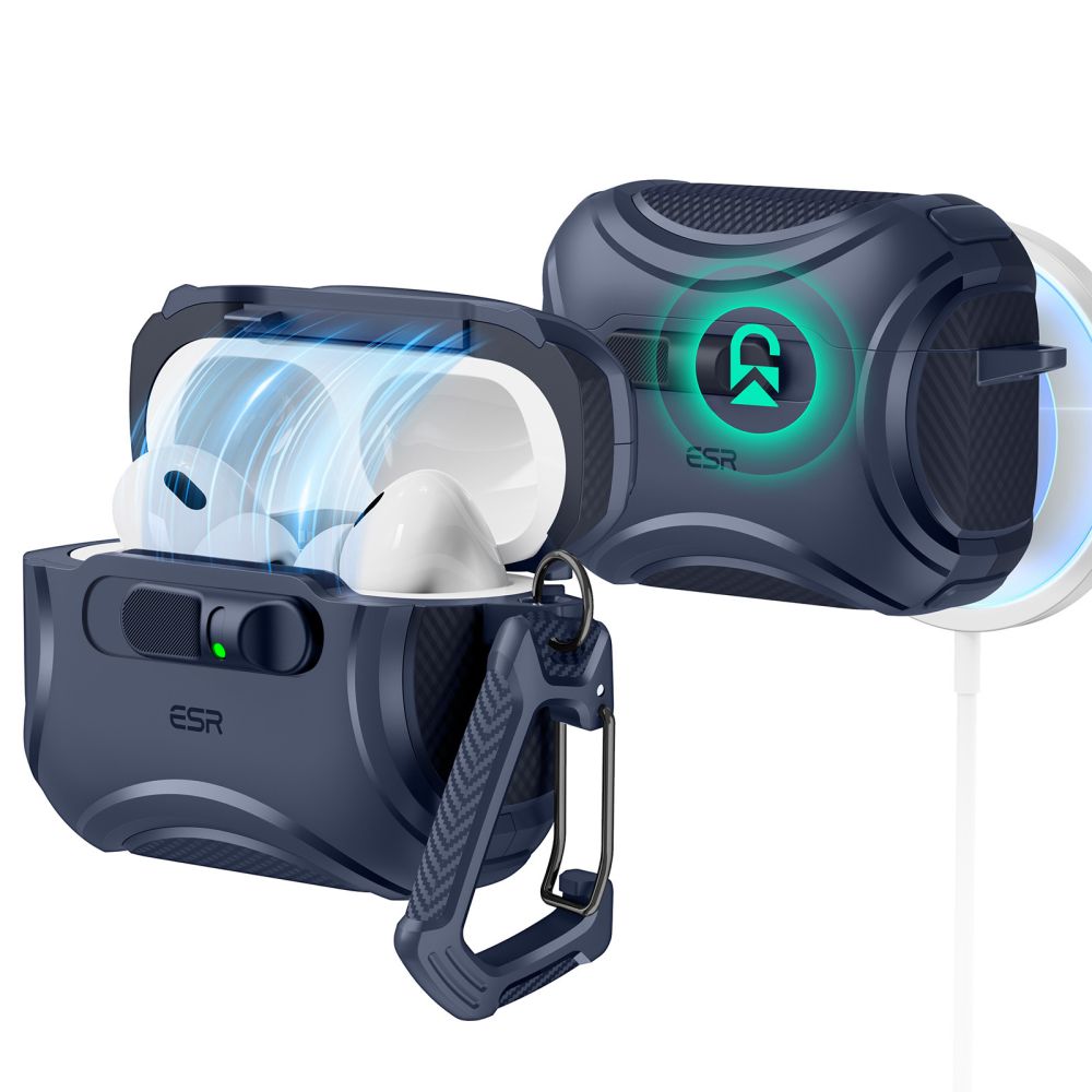 ESR ESR AirPods Pro 3 Skal MagSafe Cyber FlickLock HaloLock Blå - Teknikhallen.se