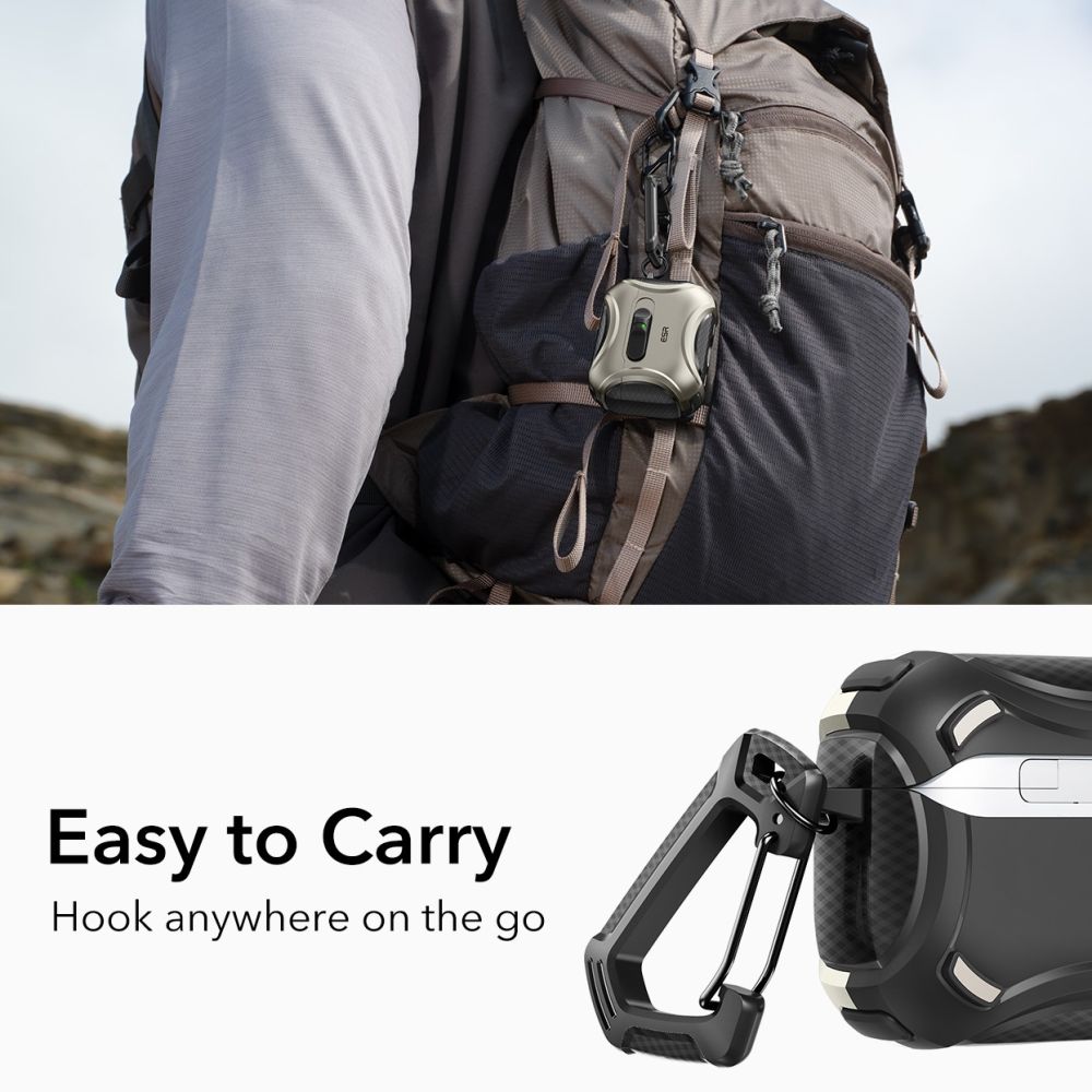 ESR ESR AirPods Pro 3 Skal MagSafe Cyber FlickLock HaloLock Titanium - Teknikhallen.se