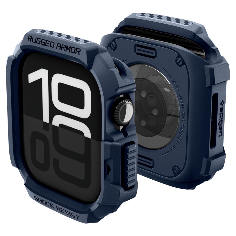 Spigen Spigen Apple Watch 11/10 42 mm Skal Rugged Armor Navy Blue - Teknikhallen.se