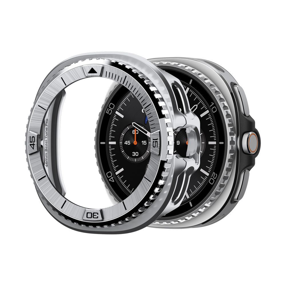 Spigen Spigen Galaxy Watch 8 46 mm Skyddande Ring Bezel Tune Pilot Silver - Teknikhallen.se