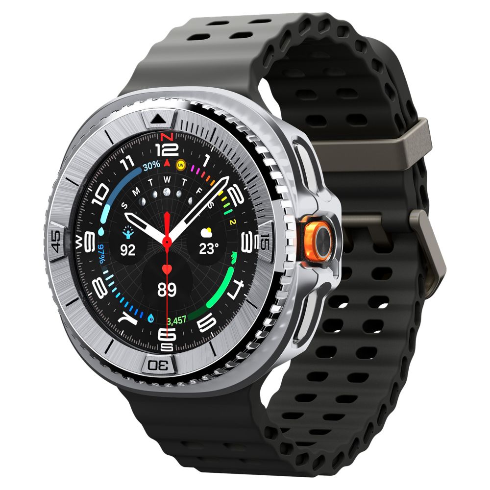 Spigen Spigen Galaxy Watch 8 46 mm Skyddande Ring Bezel Tune Pilot Silver - Teknikhallen.se