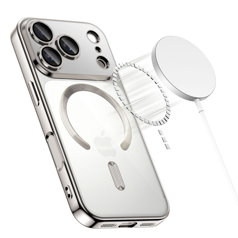 Tech-Protect Tech-Protect iPhone 17 Pro Skal MagSafe MagFlex Shiny Silver - Teknikhallen.se