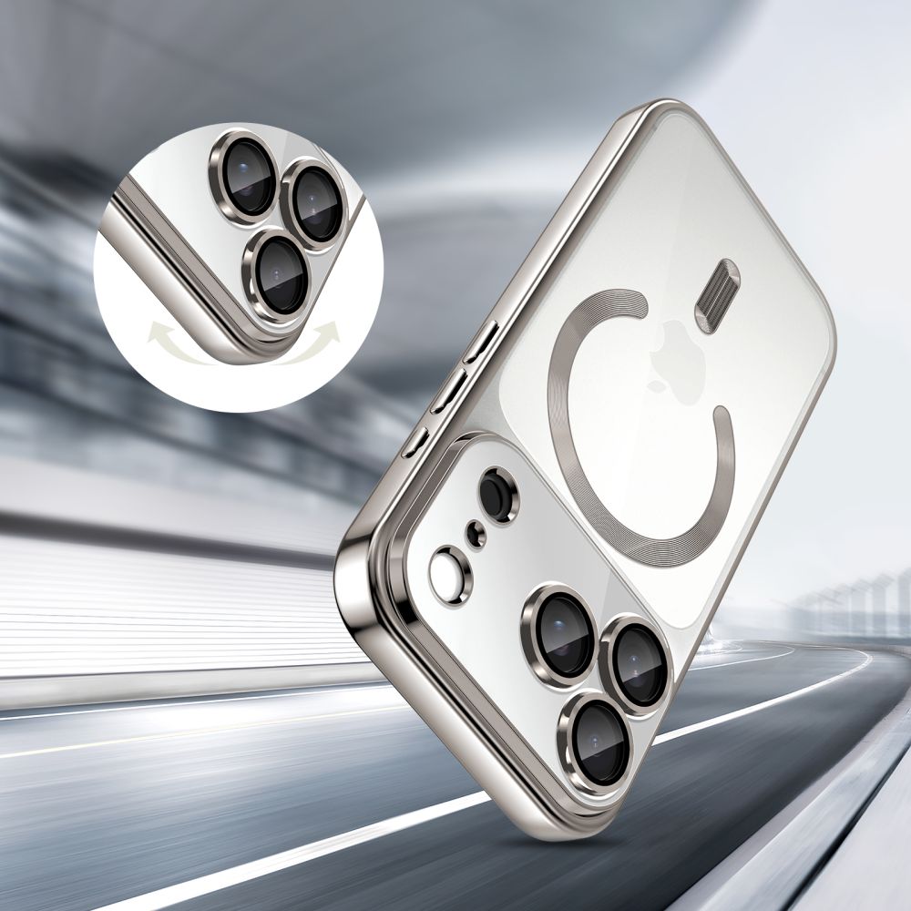 Tech-Protect Tech-Protect iPhone 17 Pro Skal MagSafe MagFlex Shiny Silver - Teknikhallen.se