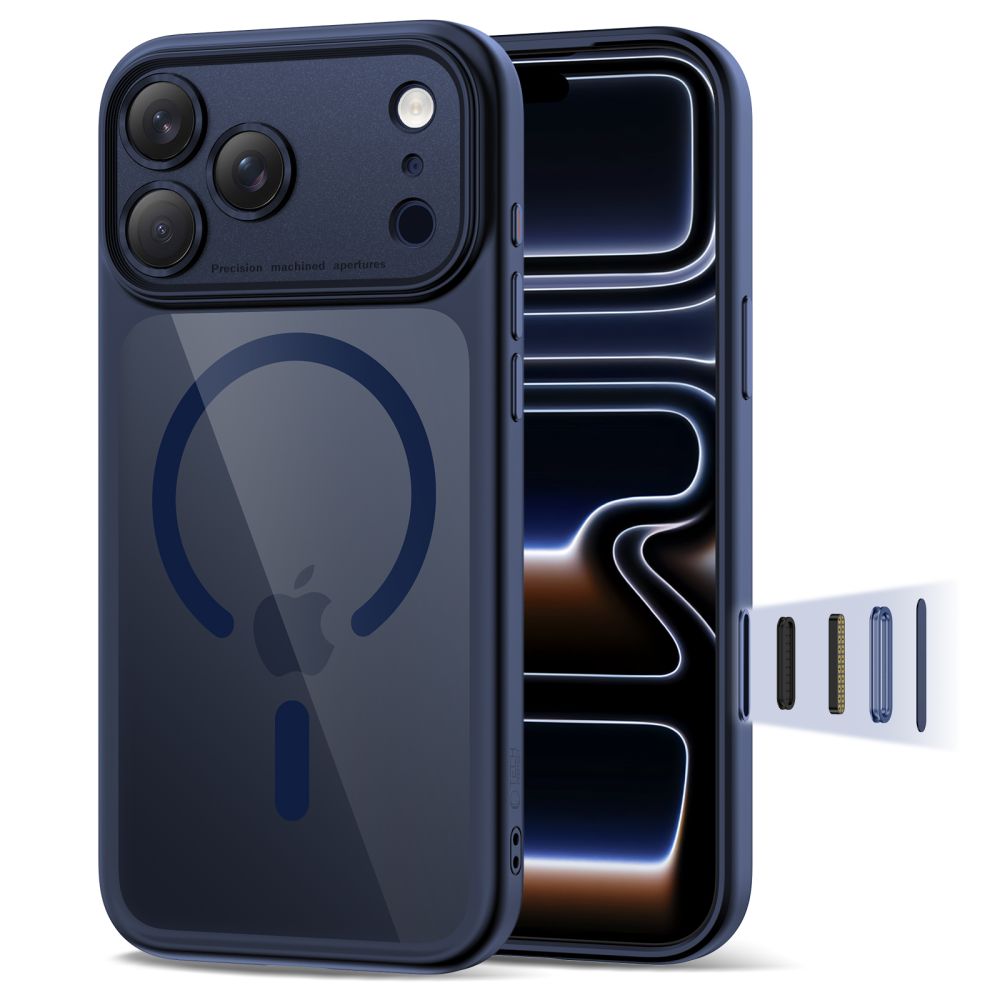 Tech-Protect Tech-Protect iPhone 17 Pro Skal MagSafe MagPeak Deep Blue/Clear - Teknikhallen.se