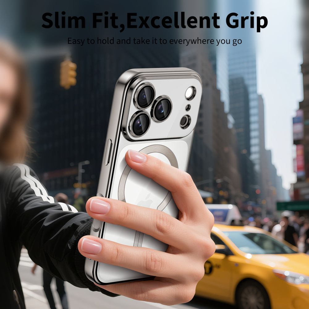 Tech-Protect Tech-Protect iPhone 17 Pro Max Skal MagSafe MagFlex Shiny Silver - Teknikhallen.se