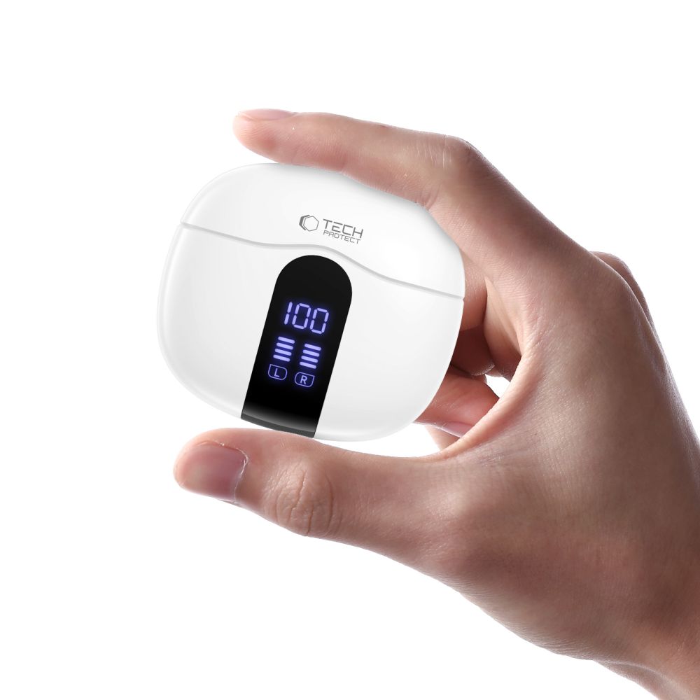 Tech-Protect Tech-Protect Hörlurar In-Ear UltraBoost TWS Vit - Teknikhallen.se